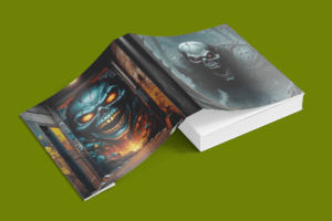 Transform your ebook and mobile device with this terrifyingly beautiful cover and wallpaper. Its hauntingly captivating design will add a touch of darkness and mystery to your digital life.