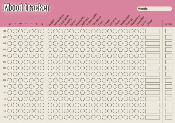 Mood Tracker pick white