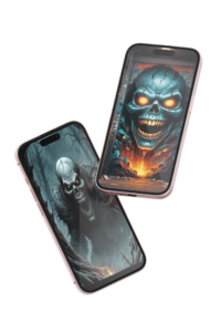 Transform your ebook and mobile device with this terrifyingly beautiful cover and wallpaper. Its hauntingly captivating design will add a touch of darkness and mystery to your digital life.