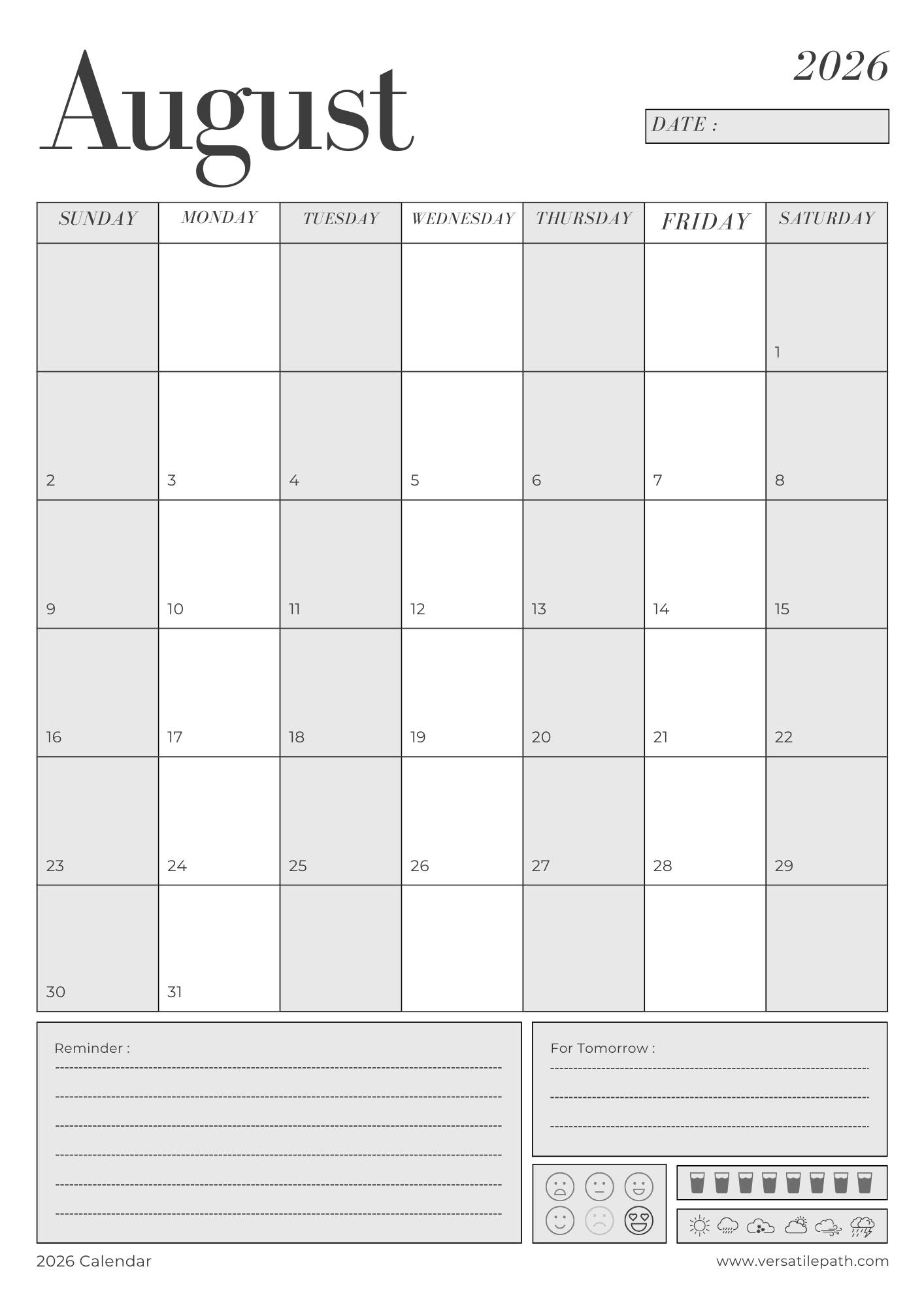 📅 2026 Printable Digital Planner – Daily, Weekly & Monthly PDF - Image 8