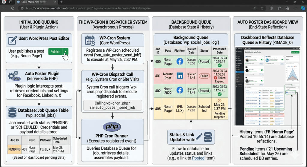 WordPress to Facebook LinkedIn Twitter